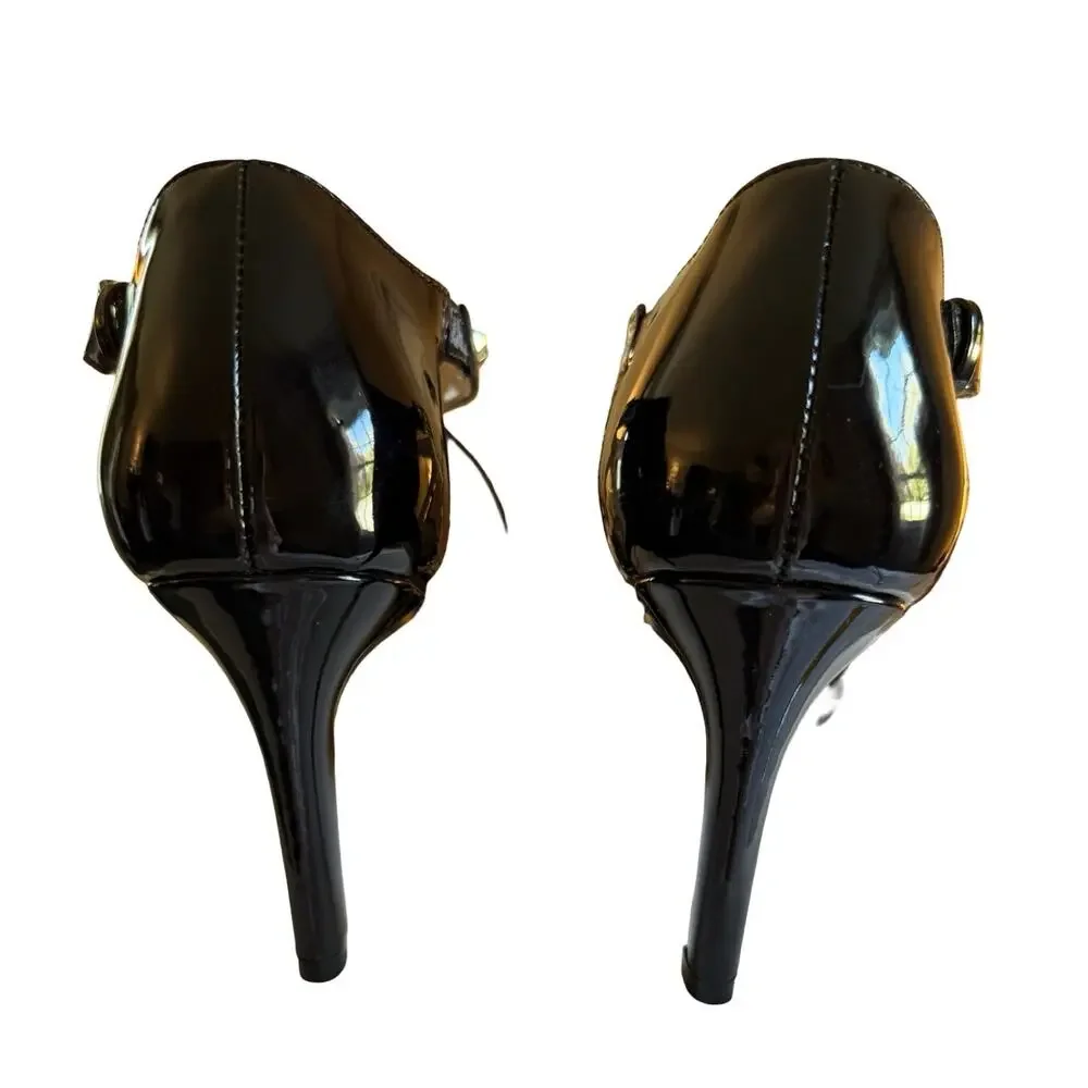 Adrienne Vittadini Shoes 8.5 NAVI Black High Heel Studded